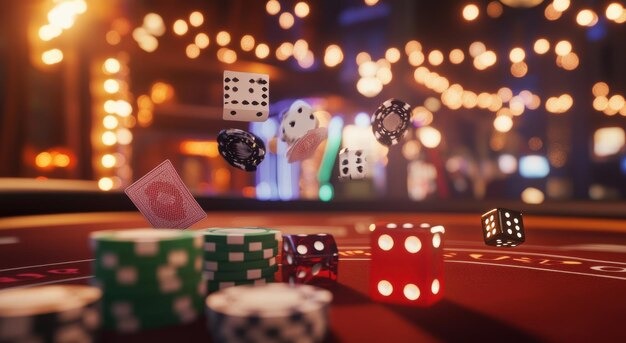 Baccarat table layout with Player Banker Tie options